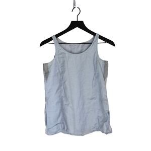 Eileen Fisher 100% Irish Linen Light Blue Tank Size PS